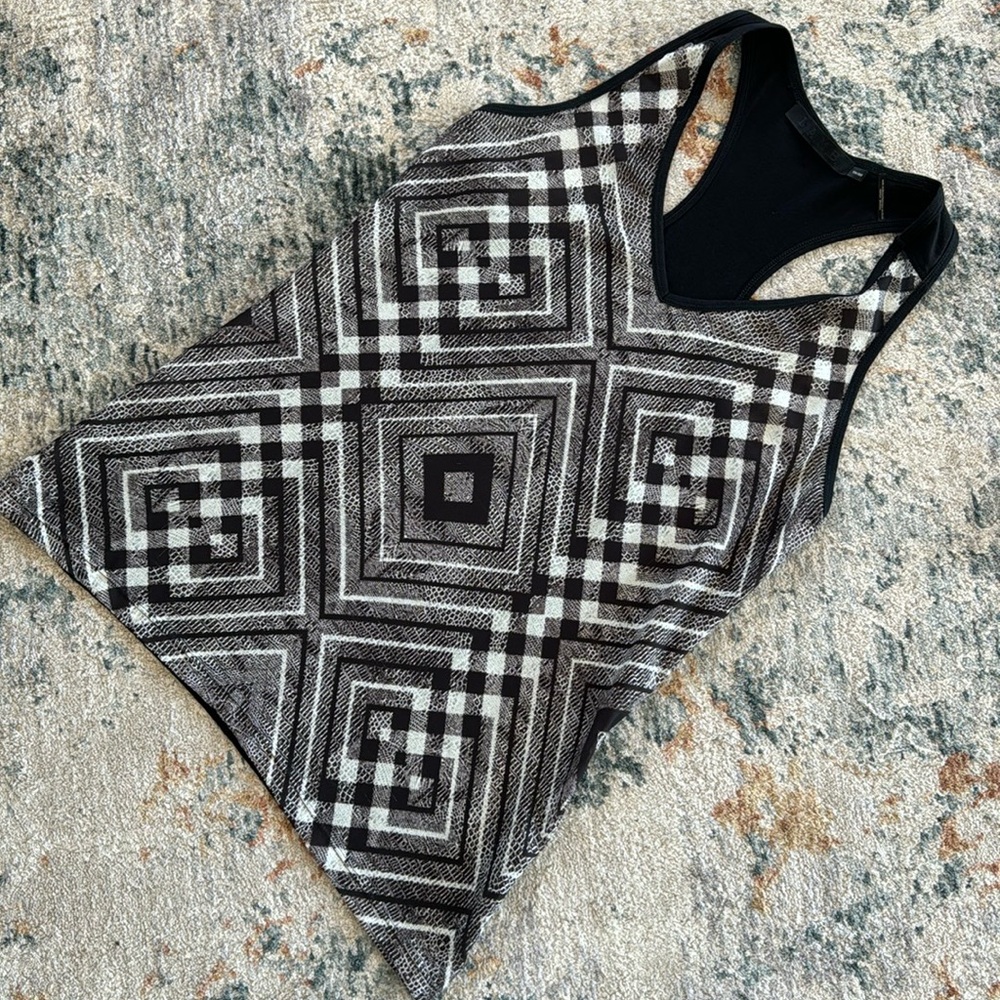 L.A.M.B Black Squares Print Tank Top, Size XS/TP.